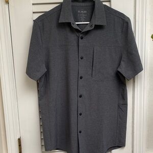 01. Algo Size M Slim Performance Stretch Snap Short Sleeved Gray Men’s Shirt